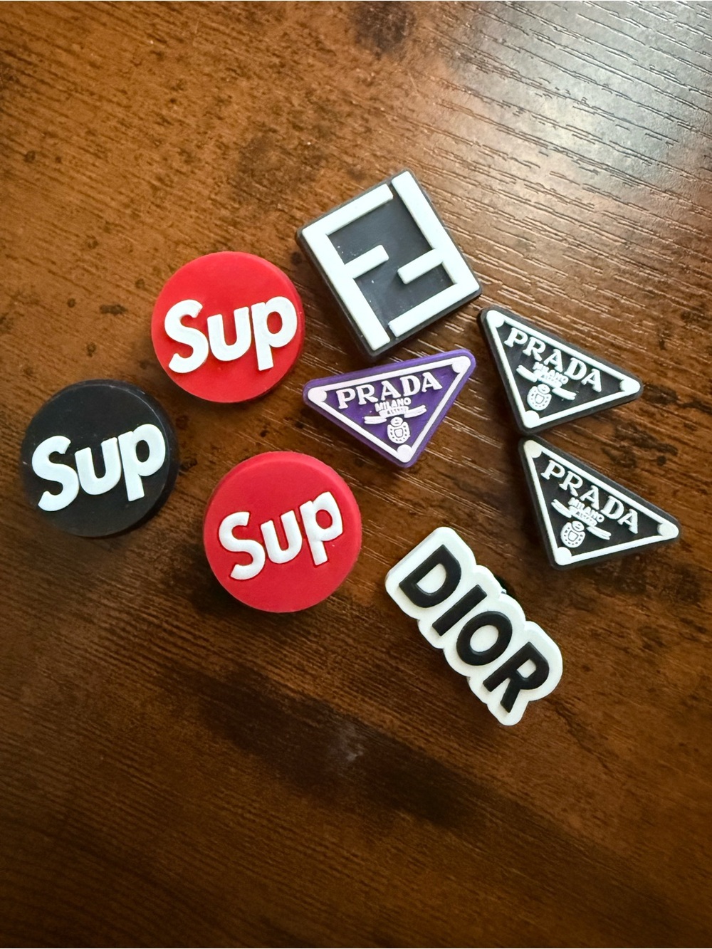 Designer Logo Croc Charms - Supreme, Prada, Dior, Fendi